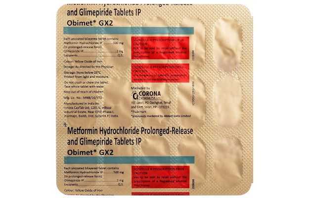 Obimet Gx Uses Price Dosage Side Effects Substitute Buy Online