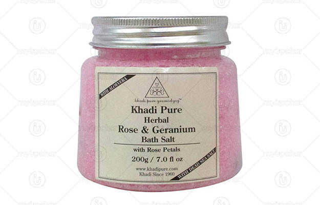 Khadi Natural Rose And Geranium With Rose Petals Bath Salt