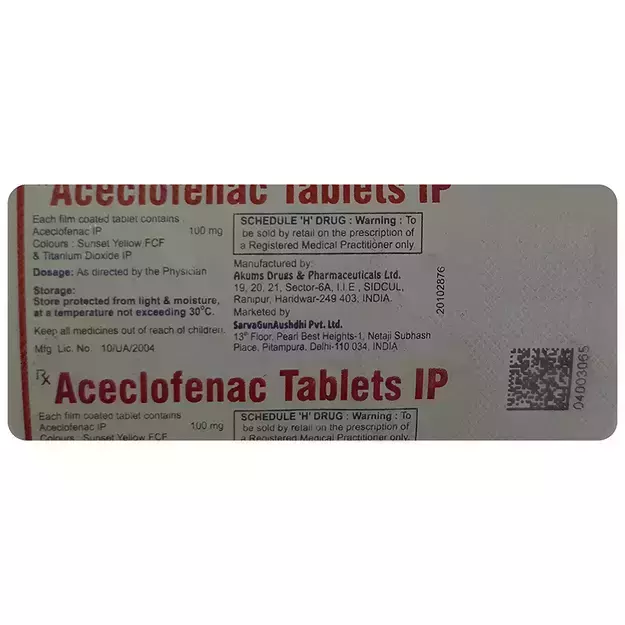 StayHappi Aceclofenac 100 Mg Tablet