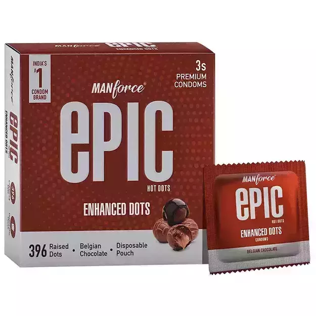 Manforce Epic Hot Dots Belgian Chocolate Premium Condom (3)