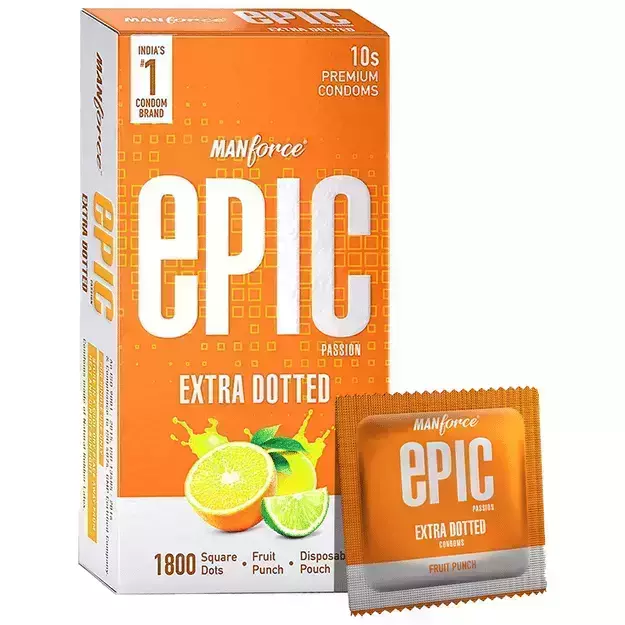 Manforce Epic Passion Extra Dotted Fruit Punch Premium Condom (10)