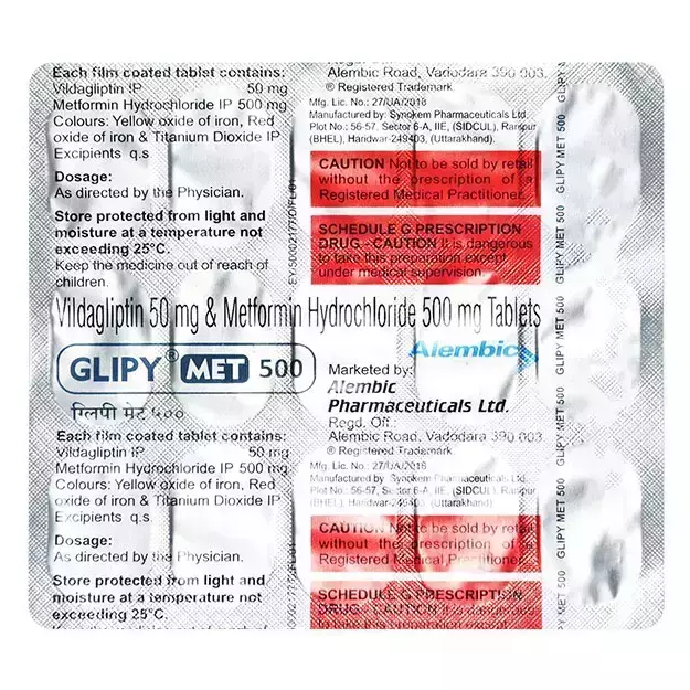 Glipy Met 500 Tablet (15)