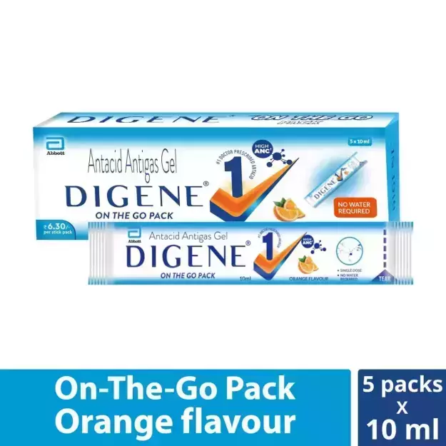 Digene On The Go Pack Antacid Antigas Gel Orange 10ml (5)