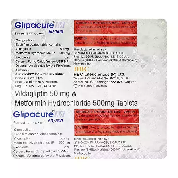 Glipacure M 50/500 Tablet (15)