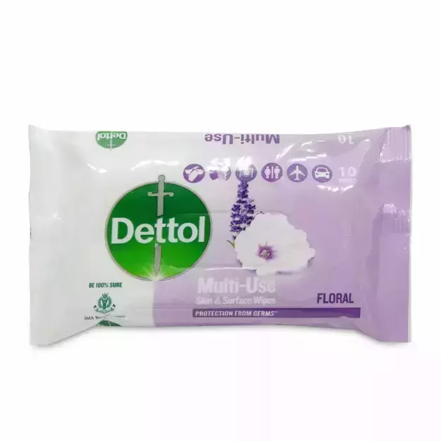 Dettol Multi Use Skin & Surface Wipes Floral (10)