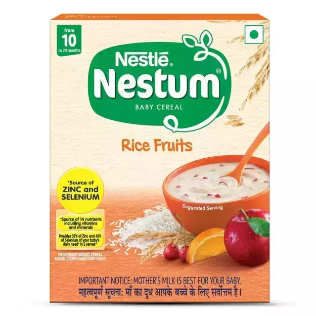 Nestle Nestum Baby Cereal Rice Fruits From 10 to 24 Months Refill Powder 300gm