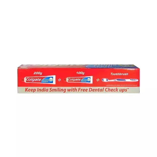 Colgate Strong Teeth Anticavity Toothpaste Kit  (200 + 100 + 1 Toothbrush)