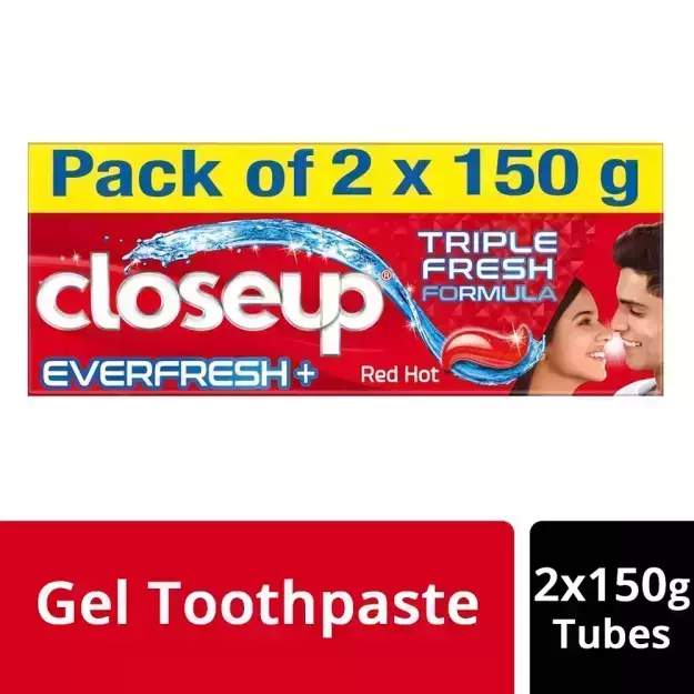 Closeup Everfresh Plus Red Hot Gel Toothpaste Pack of 2 (150gm)