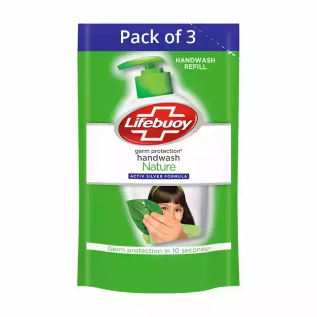 Lifebuoy Nature Germ Protection Handwash Refill 185 ml (Pack of 3)
