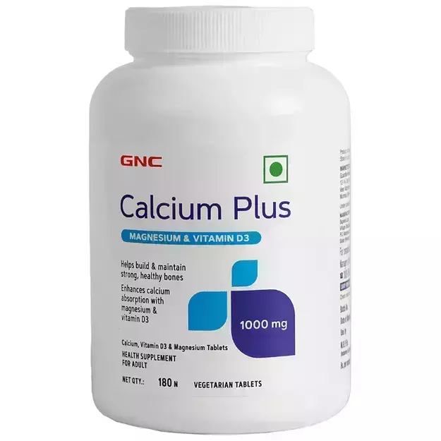 GNC Calcium Plus Magnesium & Vitamin D3 Vegetarian Tablet (180)
