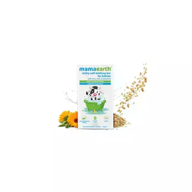 Mamaearth Milky Soft Bathing Bar For Babies 75gm (Pack of 2)