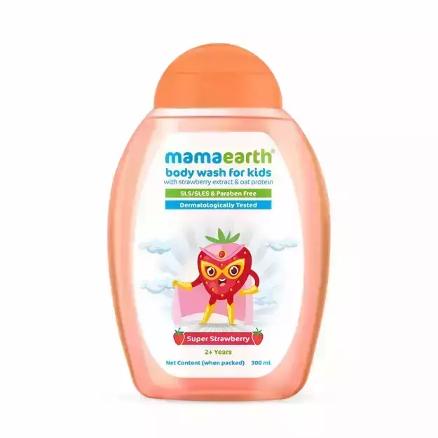 Mamaearth Super Strawberry Body Wash Kids 2+ Years,300ml