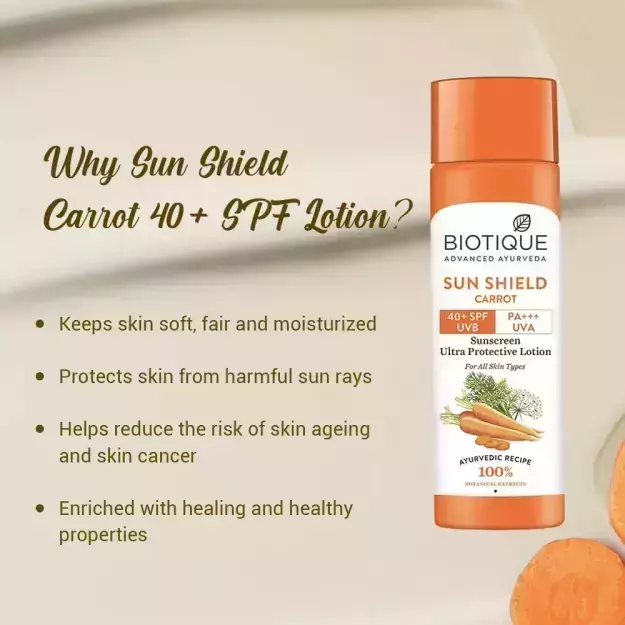 Biotique Sun Shield Carrot 40 SPF Sunscreen Lotion 120ml