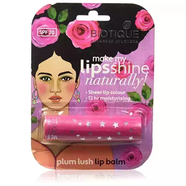 Biotique Make My Lips Shine Plum Lush Lip Balm 4gm
