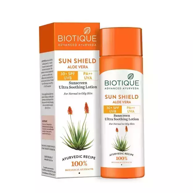 Biotique Sun Shield Aloe Vera SPF 30+ Sunscreen Ultra Soothing Lotion 120ml