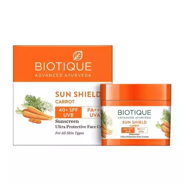 Biotique Sun Shield Carrot 40+ SPF Sunscreen Cream 50gm