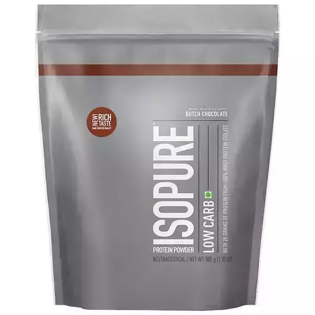 Isopure Low Carb 100% Whey Protein Isolate Powder Dutch Chocolate 500gm