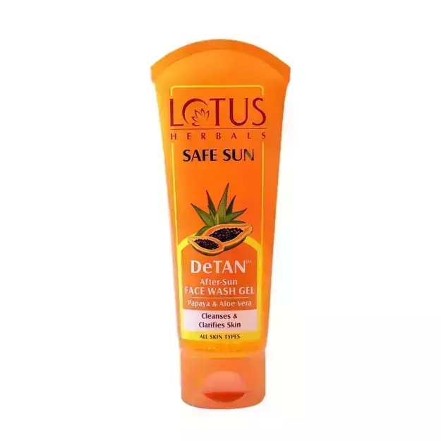 Lotus Herbals Safe Sun DeTan After-Sun Papaya & Aloe Vera Face Wash Gel 100gm