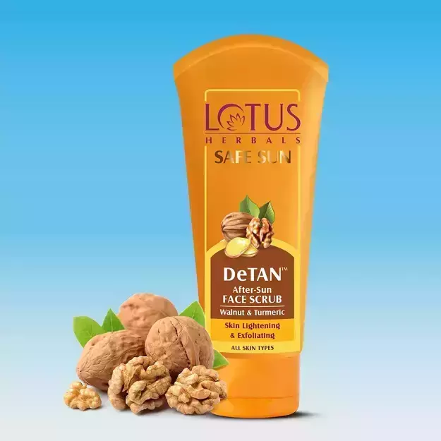 Lotus Herbals Safe Sun DeTAN After Sun Walnut & Turmeric Face Scrub 100gm