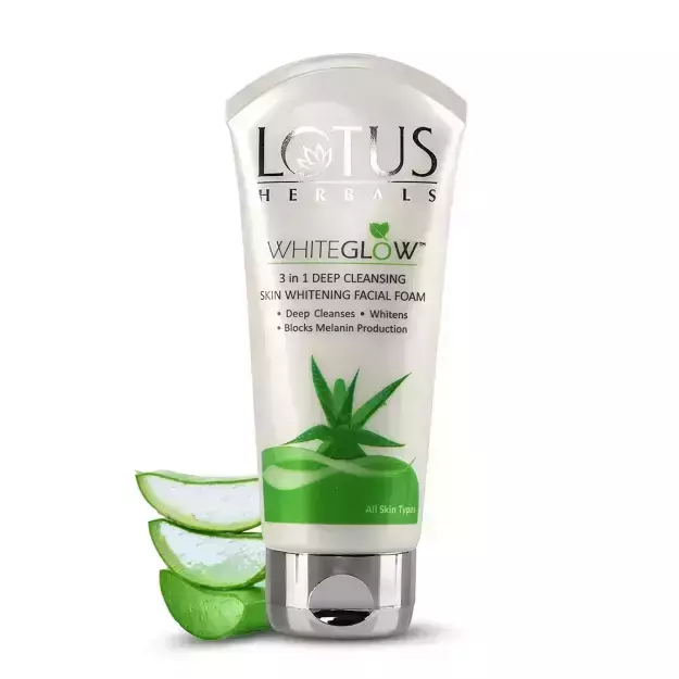 Lotus Herbals WhiteGlow 3 In 1 Deep Cleansing Skin Whitening Facial Foam 100gm