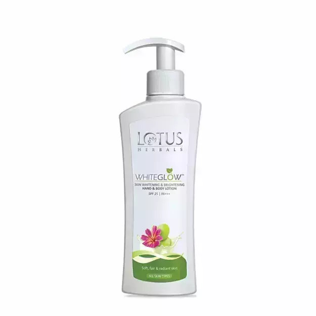 Lotus Herbals White Glow Skin Whitening and Brightening Hand and Body Lotion SPF 25 300ml