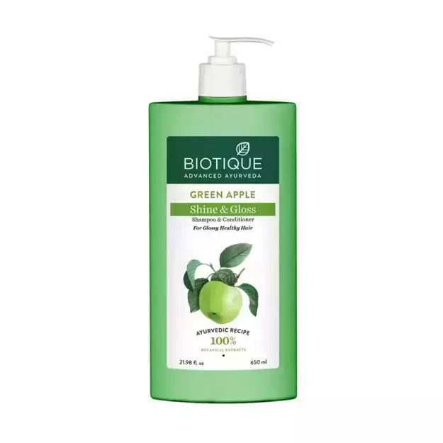 Biotique Green Apple Shine & Gloss Shampoo & Conditioner For Glossy Healthy Hair 650ml