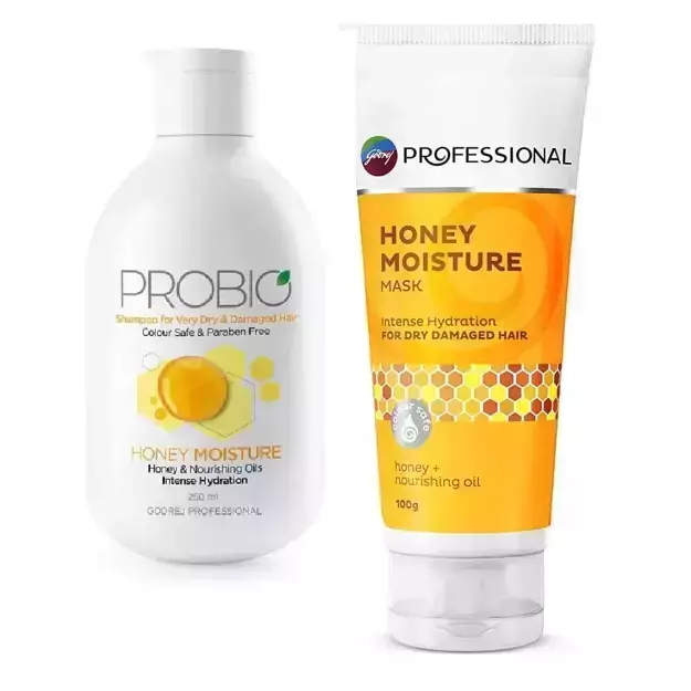 Godrej Professional Probio Honey Moisture Shampoo And Honey Moisture Mask Combo