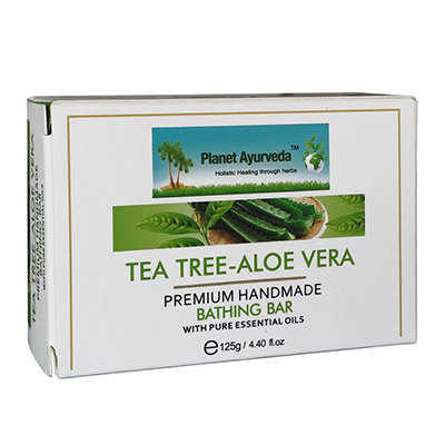 Planet Ayurveda Tea Tree Aloe Vera Premium Handmade Bathing Bar