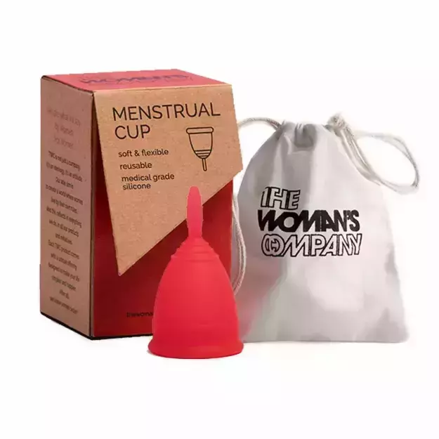 The Woman's Company Reusable Menstrual Cup for Women with Pouch FDA Approved Protection for Up to 8-10 Hours (Large)