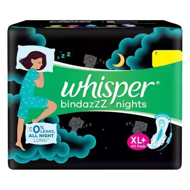 Whisper Bindazzz Nights Pads XXL+ (2): Uses, Price, Dosage, Side Effects,  Substitute, Buy Online