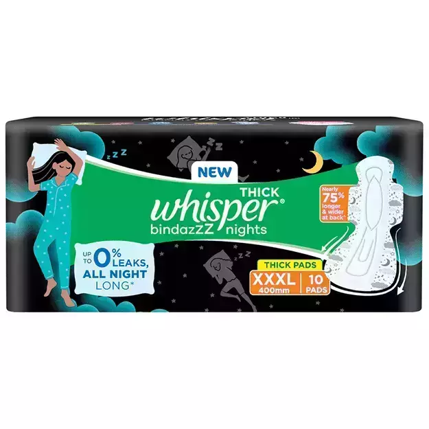 Whisper Bindazzz Nights Thick: Uses, Price, Dosage, Side Effects,  Substitute, Buy Online