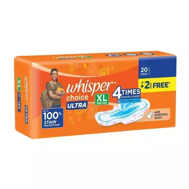 Whisper Choice Ultra XL Sanitary Pads (20)