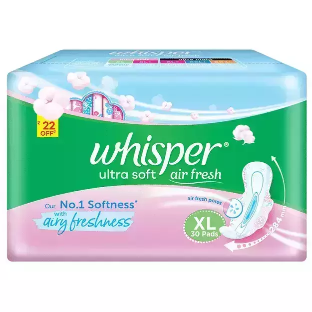Whisper Ultra Soft Sanitary Pads XL (30)