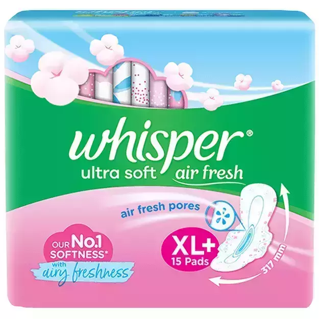 Whisper Ultra Soft Sanitary Pads XL+ (15)