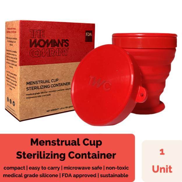 The Woman's Company Menstrual Cup Sterilizing Container Made With Medical Grade Silicone Kills 99% of Germs
