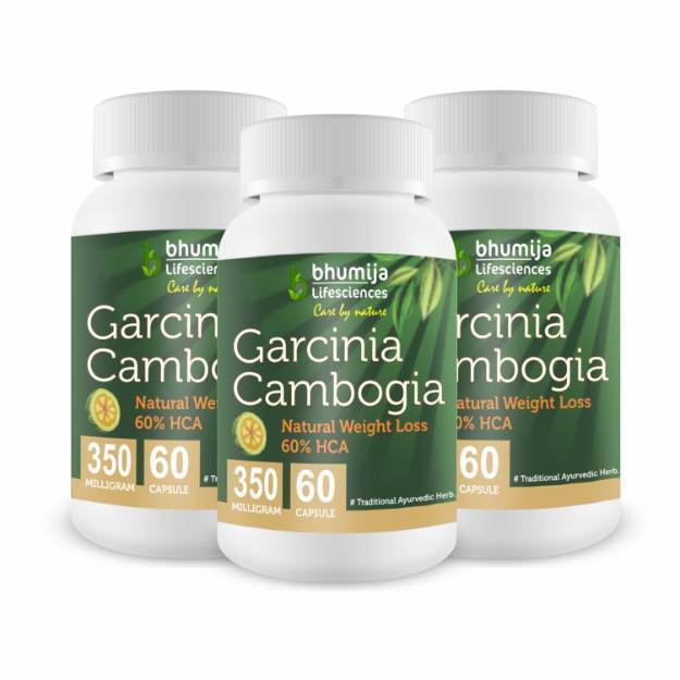 Bhumija Garcinia Cambogia Weight Loss Capsules Natural Fat Burner Supplement Capsules (60) Pack of 3