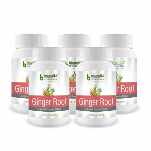 Bhumija Lifesciences Ginger Root Capsule (60) Pack of 5