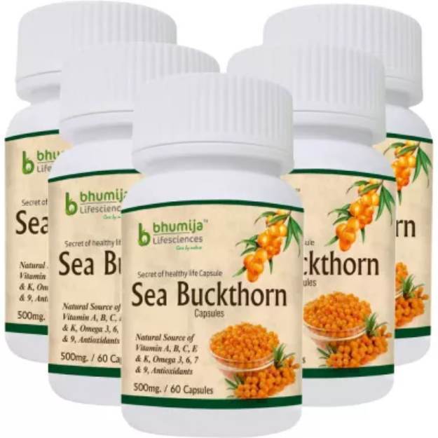 Bhumija Lifesciences Sea Buckthorn Capsule (60) Pack of 5