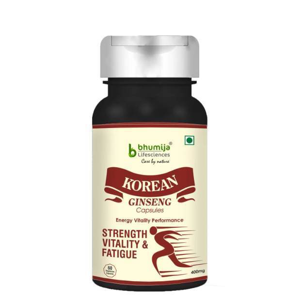 Bhumija Lifesciences Korean Red Ginseng Vegetarian Capsules (60)