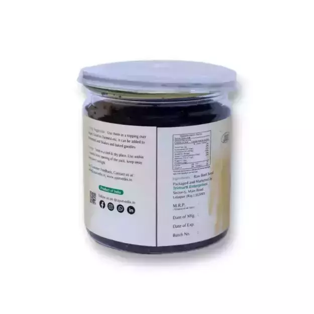 Ayurvedix Natural Raw Basil Seeds Rich in Fiber and Antioxidants for Digestive Health 250gm