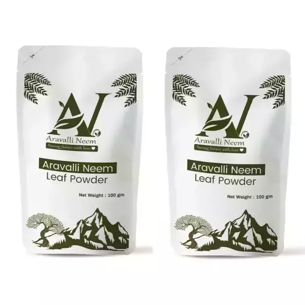 Aravalli Neem Leaf Powder, Neem Powder For Pimple-free Clear Skin And Healthy And Long hair 100gm (Pack of 2)