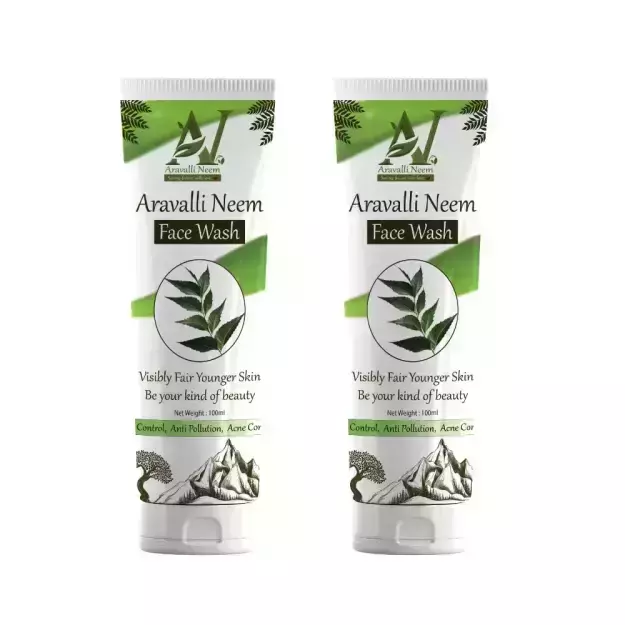 Aravalli Neem Face Wash Face wash For Oily Skin, Breakouts & Blemishes For Men And Women For All skin Types 100ml (Pack of 2)