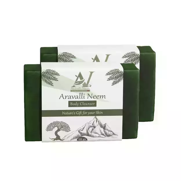 Aravalli Neem Body Cleanser Neem Soap Improves skin texture, Skin Purification, For Men And Women For All Skin Types  125gm (Pack of 2)