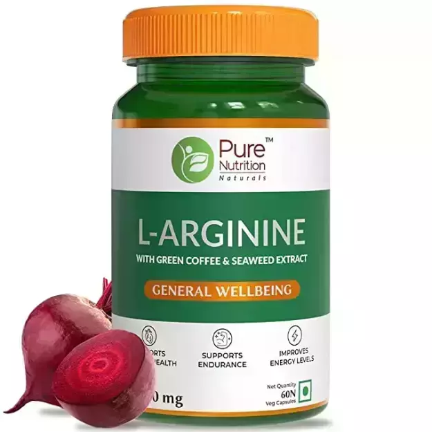 Pure Nutrition L Arginine For Good Blood Flow And Healthy Heart Capsule (60)