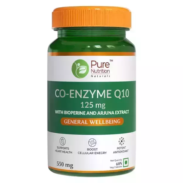 Pure Nutrition Co-Enzyme Q10 For Cellular Growth And Energy 125mg Veg Capsule (60)