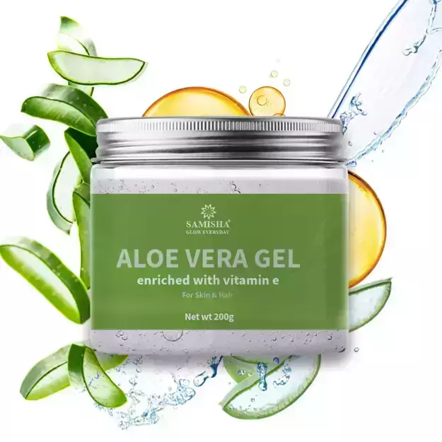 Samisha Organic Aloe Vera Gel For Skin And Hair With Vitamin E 200gm