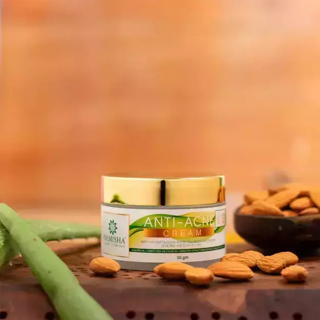 Samisha Anti Acne Cream For Oily Skin With Carrot Seed, Aloe Vera, Green Tea 50gm