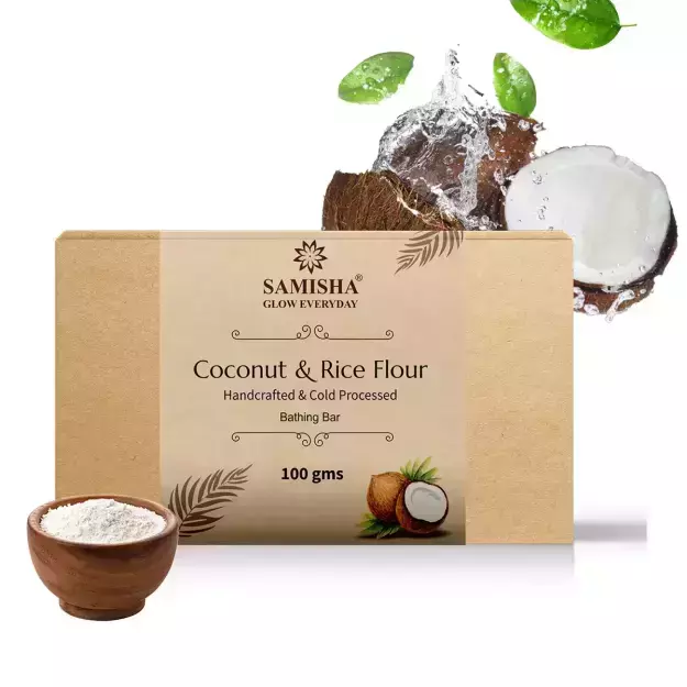 Samisha Organic Coconut Milk & Rice Flour Skin Healing Bathing Bar 100gm