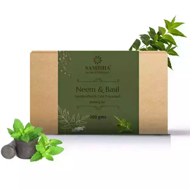 Samisha Organic Neem & Basil Skin Clearing Bathing Bar 100gm