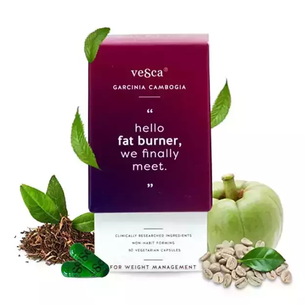 Vesca Garcinia Cambogia Veg Capsule With 60% Hca, Green Coffee, Green Tea And Grape Seed Extract For Weight Management (30)